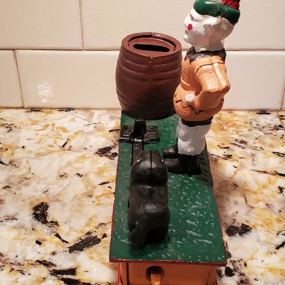 Cast Iron Jumping Trick Dog Mechanical Coin Bank VTG Collectible Whimsical VIDEO - Picture 4 of 8